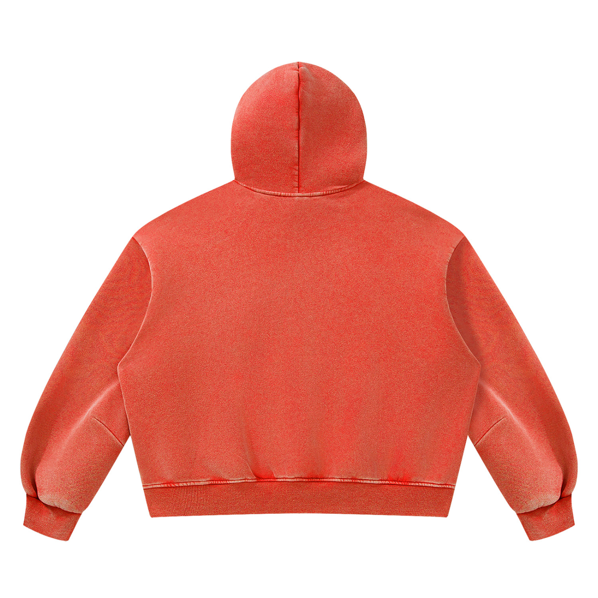 PRODUCT OF HIP-HOP Vintage Wash Boxy Fleece Hoodie — Washed Red / Navy Blue