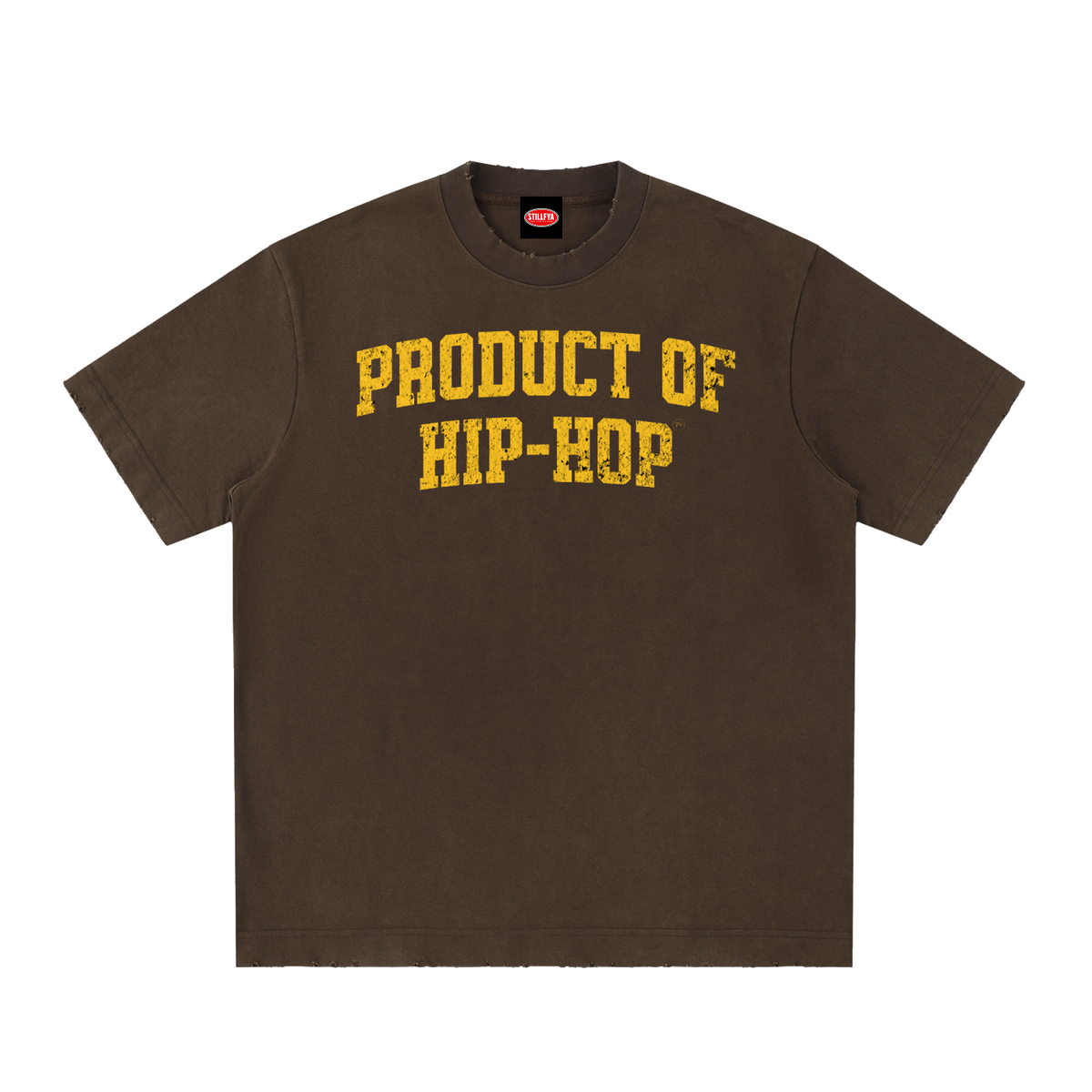 PRODUCT OF HIP-HOP Heavyweight Vintage Washed Frayed Tee