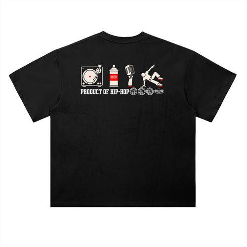 PRODUCT OF HIP-HOP · The Elements — Heavyweight Drop Shoulder Tee, Black