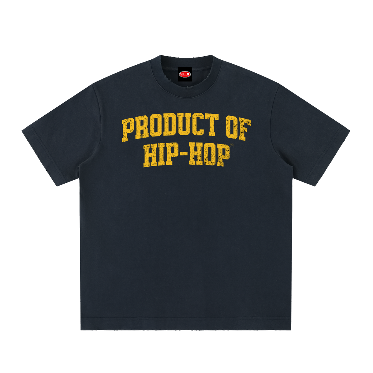 PRODUCT OF HIP-HOP Heavyweight Vintage Washed Frayed Tee