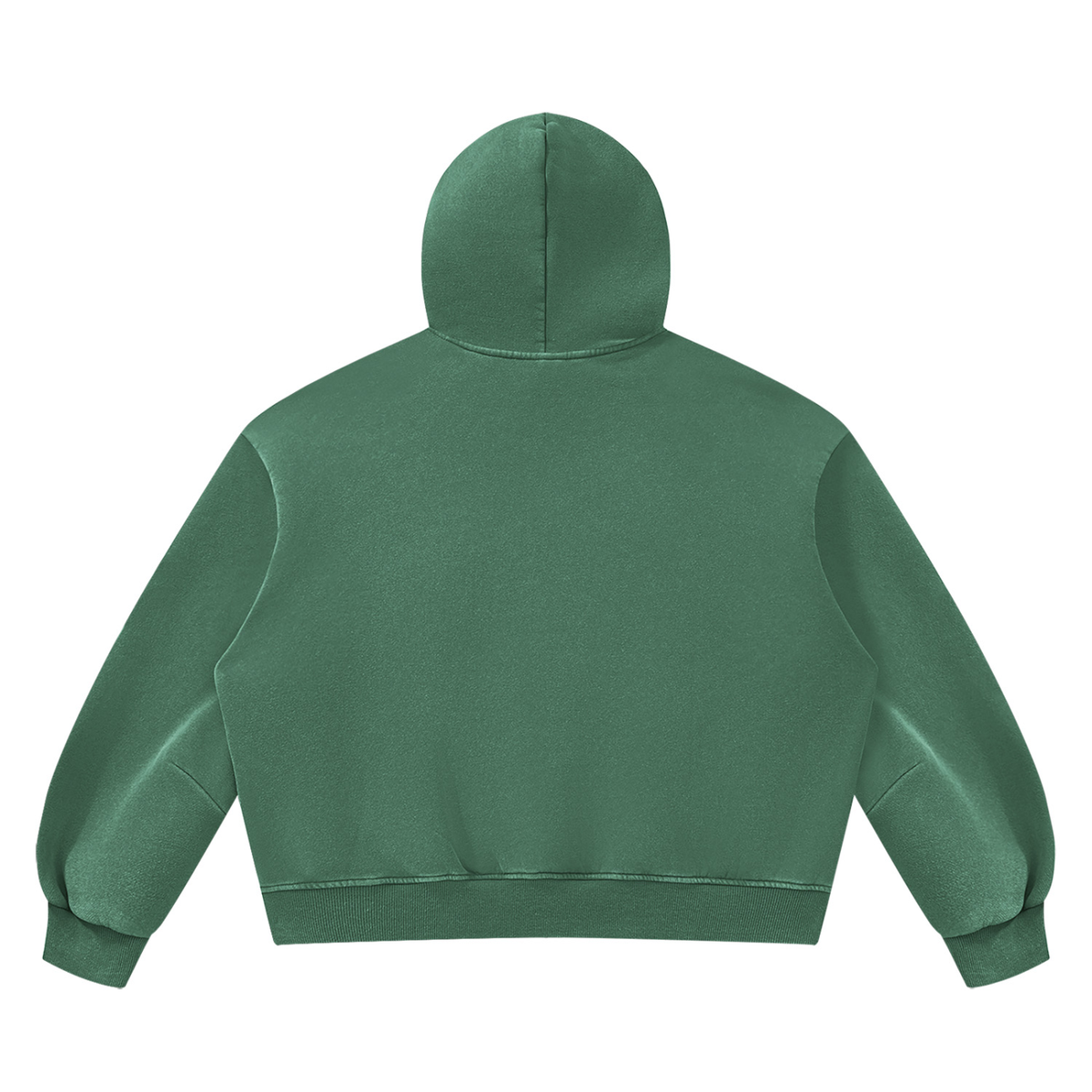 PRODUCT OF HIP-HOP Vintage Wash Boxy Fleece Hoodie — Dark Green / Golden Yellow