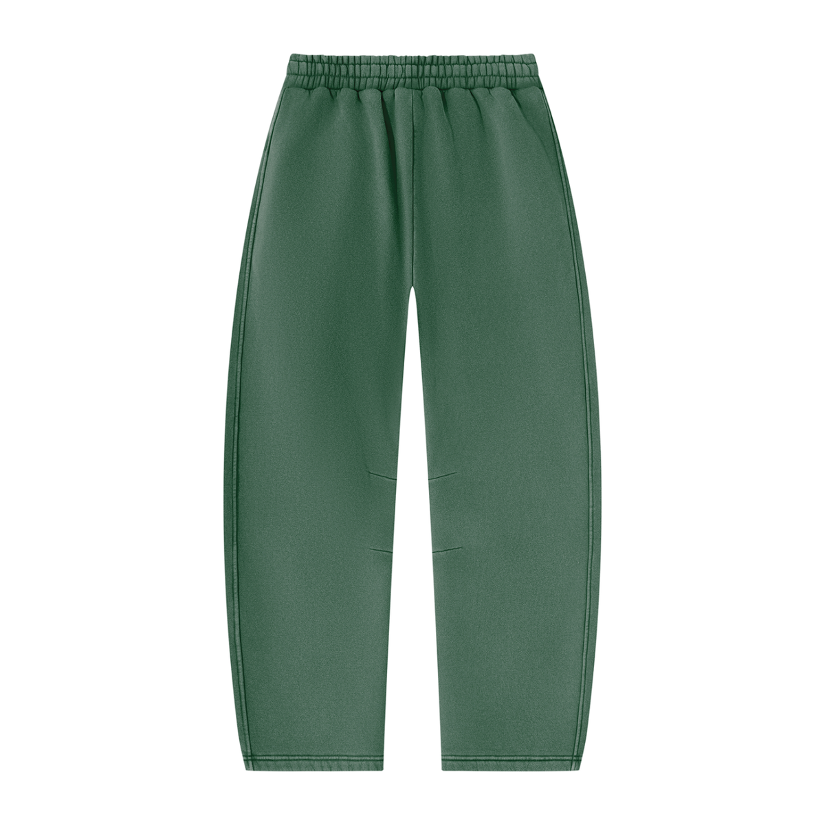 PRODUCT OF HIP-HOP Vintage Wash Barrel Leg Sweatpants — Dark Green / Golden Yellow