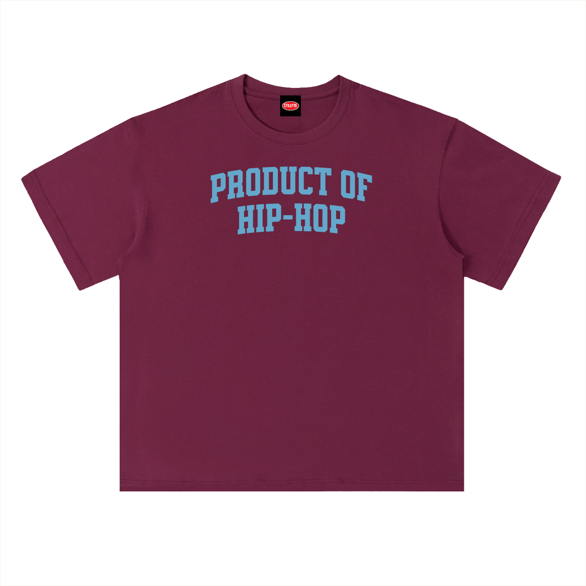 PRODUCT OF HIP-HOP Tee — Maroon / Powder Blue