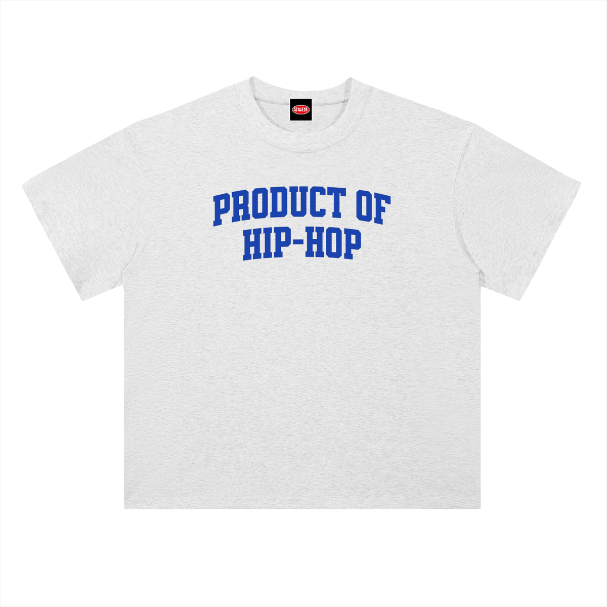PRODUCT OF HIP-HOP Tee — Royal Blue / White Heavyweight Drop Shoulder Cotton T-Shirt