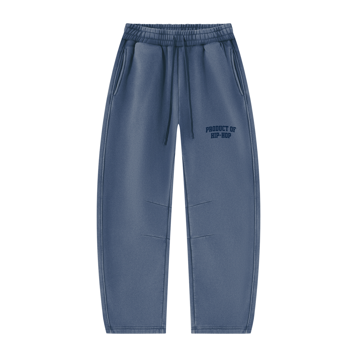 PRODUCT OF HIP-HOP Vintage Wash Barrel Leg Sweatpants — Washed Royal / Navy Blue