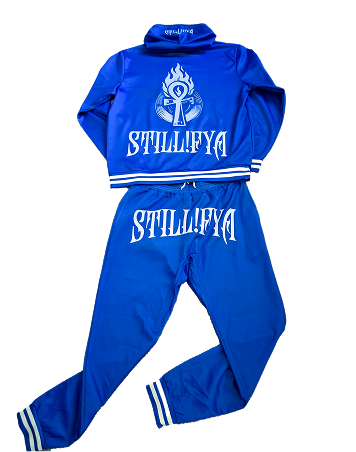 STILL.FYA Classic “Flame Ankh” Royal Blue Tracksuit