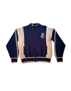 STILL.FYA Varsity Knit Zip Jacket – Navy / Sand