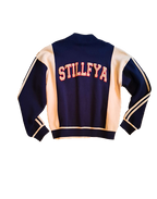 STILL.FYA Varsity Knit Zip Jacket – Navy / Sand