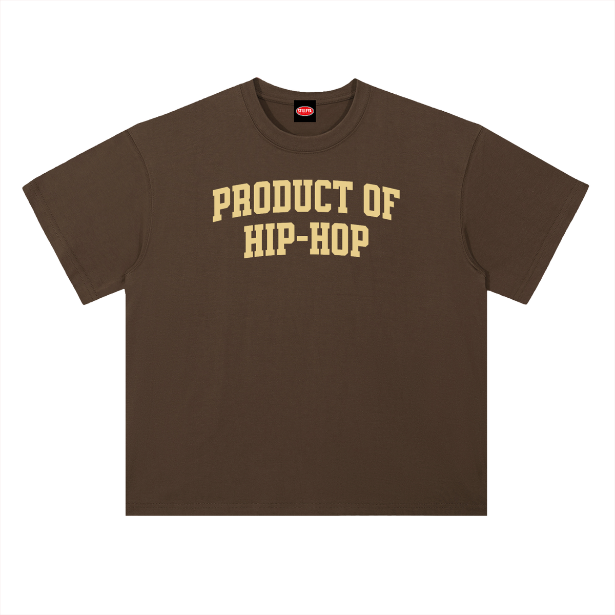 PRODUCT OF HIP-HOP Tee — Coffee / Bone Heavyweight Drop Shoulder Cotton T-Shirt