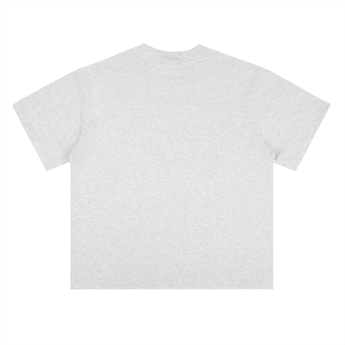 PRODUCT OF HIP-HOP Heavyweight Drop Shoulder Cotton T-Shirt— Light Gray / Navy Blue