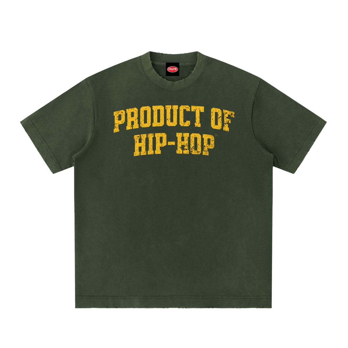 PRODUCT OF HIP-HOP Heavyweight Vintage Washed Frayed Tee