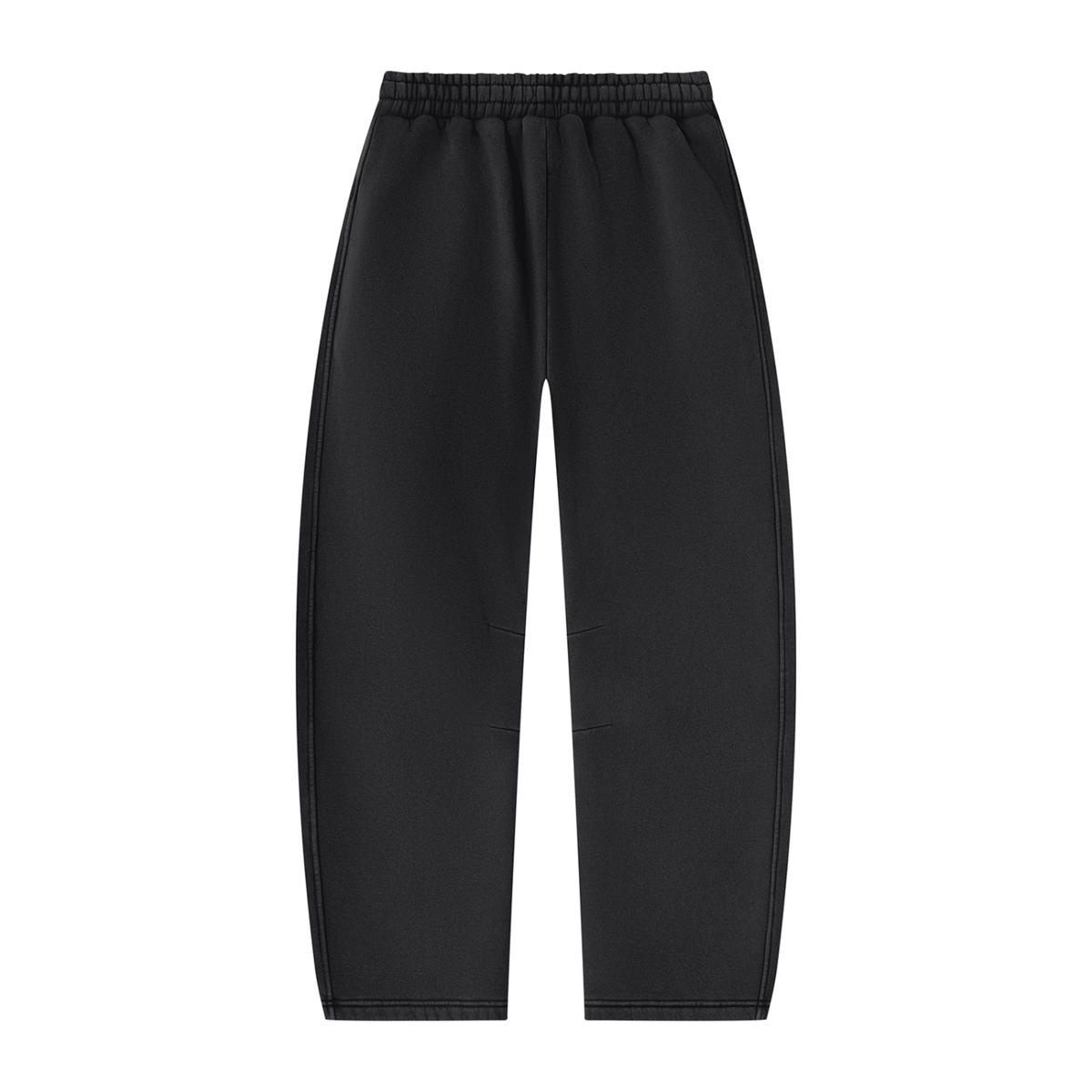 PRODUCT OF HIP-HOP Vintage Wash Barrel Leg Sweatpants — Black / Golden Yellow