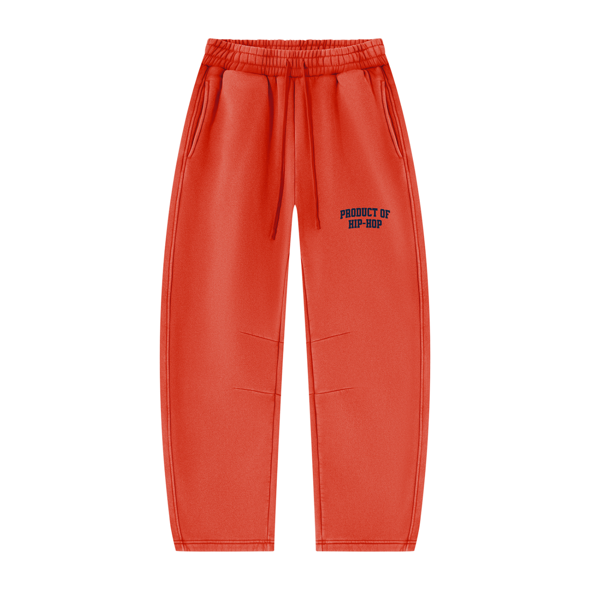 PRODUCT OF HIP-HOP Vintage Wash Barrel Leg Sweatpants — Washed Red / Navy Blue