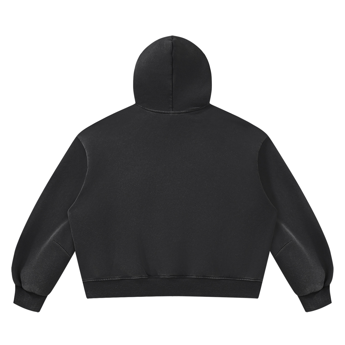 PRODUCT OF HIP-HOP Vintage Wash Boxy Fleece Hoodie — Black / Golden Yellow