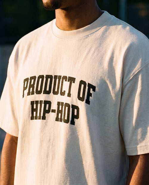 PRODUCT OF HIP-HOP · The Elements — Heavyweight Drop Shoulder Tee, Natural