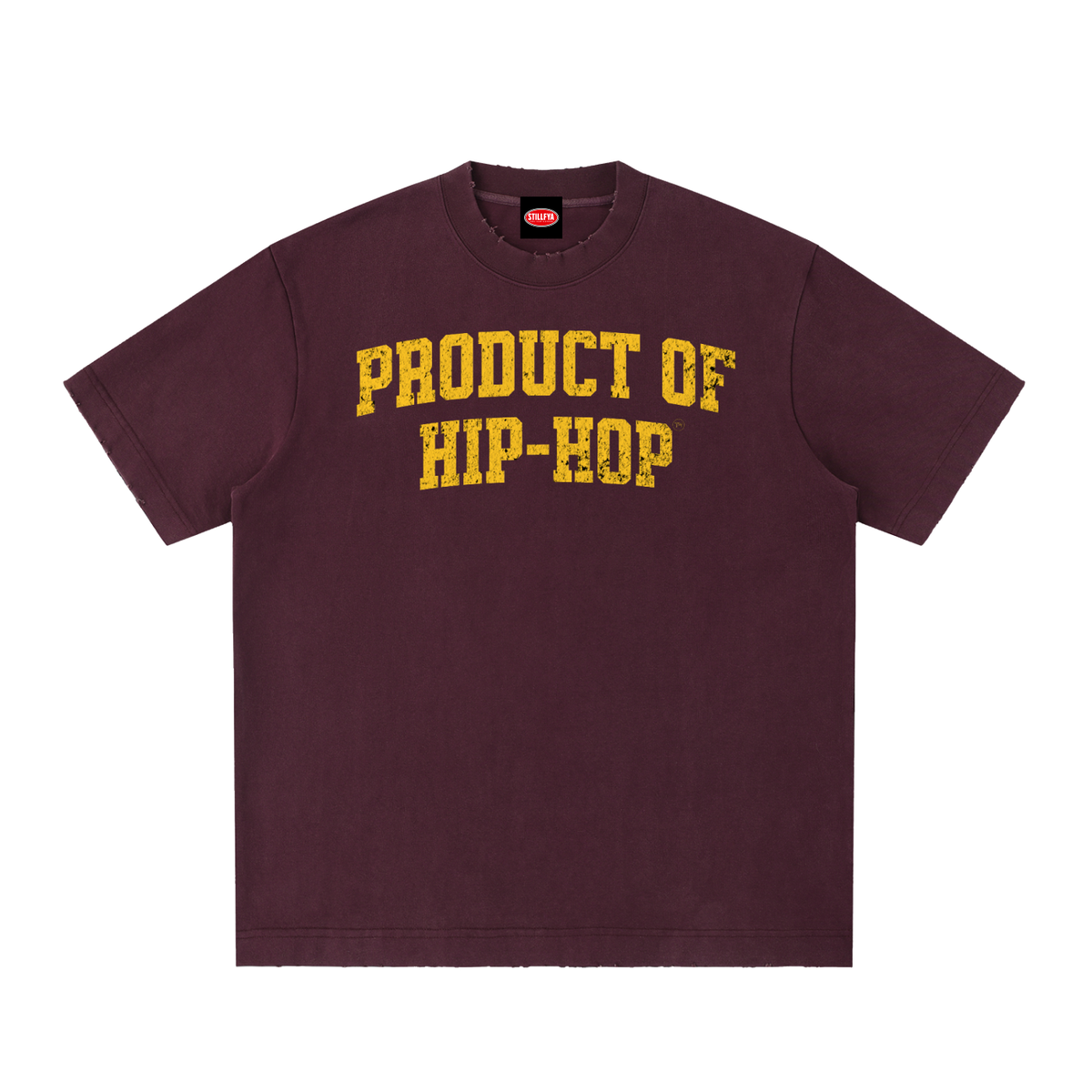 PRODUCT OF HIP-HOP Heavyweight Vintage Washed Frayed Tee