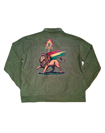 STILL.FYA “Lion of Judah Heritage Jacket” – Olive Corduroy